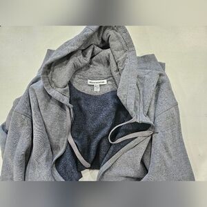 Men's 6X 6XL Grey Fleece Full Zip Hoodie Sweater w/ Front Pockets. Big & Tall Sz